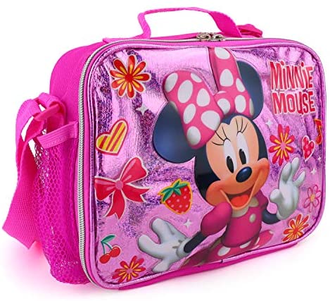 Trendy Apparel Shop Minnie Mouse Kids Girl's Insulated Lunch Box Bag - Pink