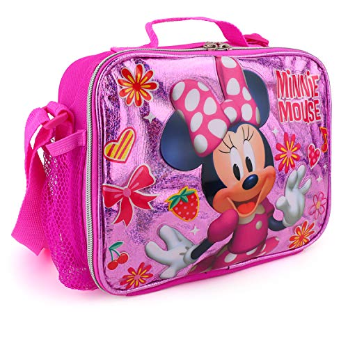 Trendy Apparel Shop Minnie Mouse Kids Girl's Insulated Lunch Box Bag - Pink