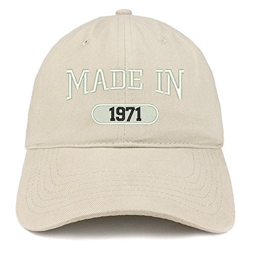 Trendy Apparel Shop Made in 1971 Embroidered 50th Birthday Brushed Cotton Cap