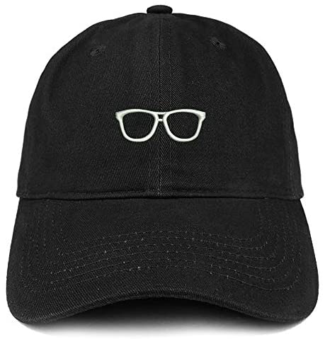 Trendy Apparel Shop Glasses Embroidered Soft Crown 100% Brushed Cotton Cap