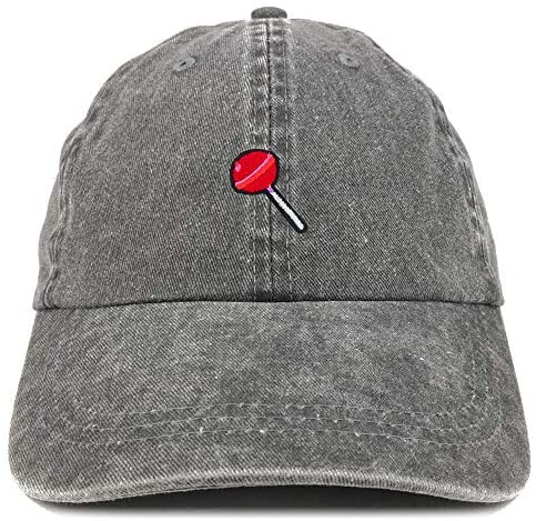 Trendy Apparel Shop Lollipop Patch Pigment Dyed Washed Baseball Cap