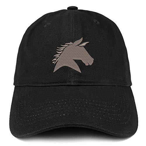 Trendy Apparel Shop Small Horse Bust Embroidered Cotton Unstructured Dad Hat