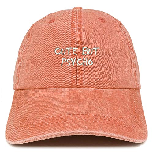 Trendy Apparel Shop Cute But Psycho Embroidered Washed Cotton Adjustable Cap