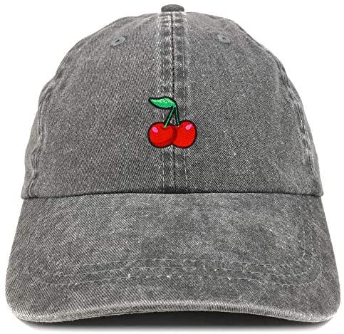 Trendy Apparel Shop Cherry Patch Pigment Dyed Washed Baseball Cap