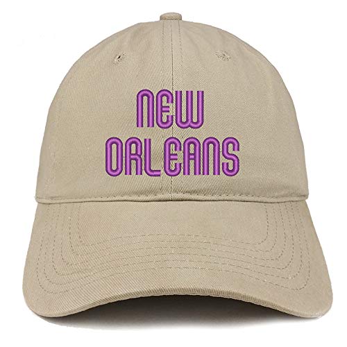 Trendy Apparel Shop New Orleans Text Embroidered Soft Crown 100% Brushed Cotton Cap