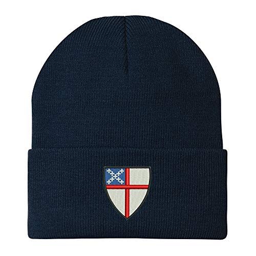 Trendy Apparel Shop Episcopal Shield Embroidered Winter Long Cuff Beanie
