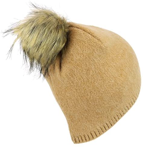 Trendy Apparel Shop Plain Soft and Stretchable Winter Pom Pom Short Beanie Hat