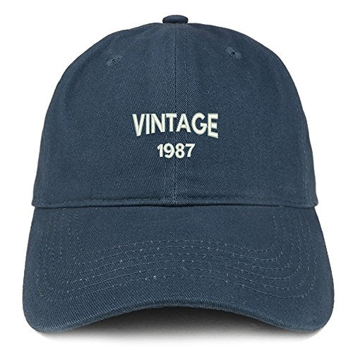 Trendy Apparel Shop Small Vintage 1987 Embroidered 34th Birthday Adjustable Cotton Cap