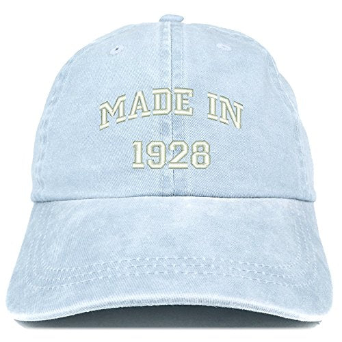 Trendy Apparel Shop Made in 1928 Text Embroidered 93rd Birthday Washed Cap