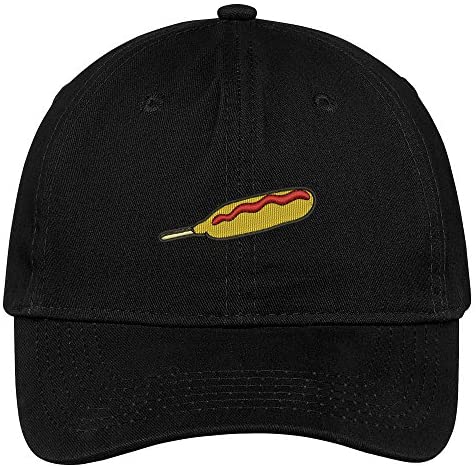Trendy Apparel Shop Corn Dog Embroidered Low Profile Soft Cotton Brushed Cap