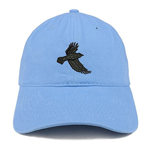 Trendy Apparel Shop Small Raven Embroidered Low Profile Soft Cotton Baseball Cap