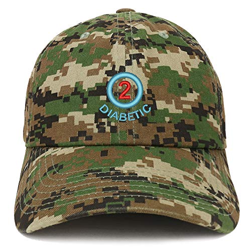 Trendy Apparel Shop Type Two Diabetic Embroidered Brushed Cotton Cap