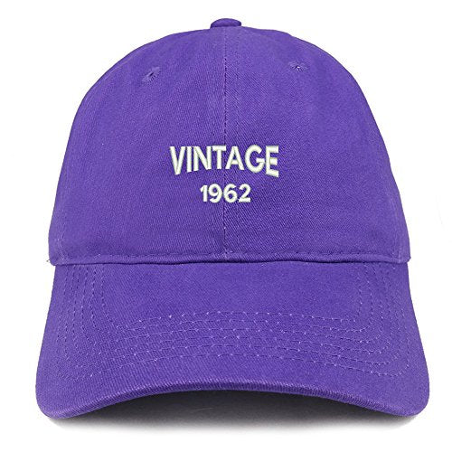 Trendy Apparel Shop Small Vintage 1962 Embroidered 59th Birthday Adjustable Cotton Cap