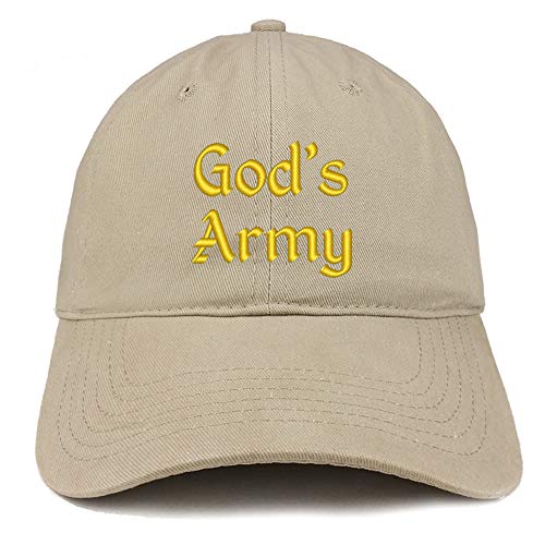 Trendy Apparel Shop God's Army Embroidered Soft Crown 100% Brushed Cotton Cap