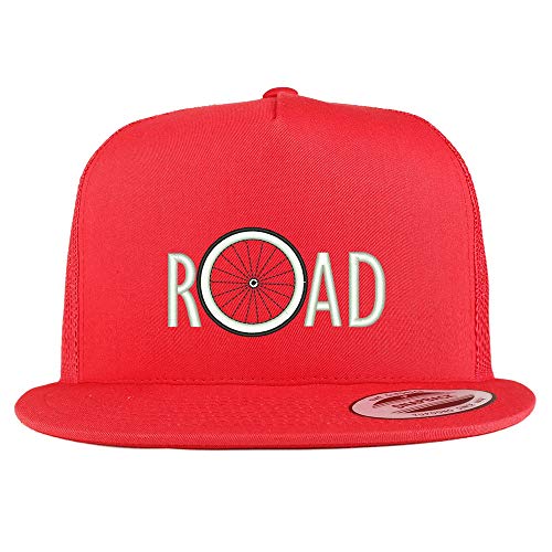 Trendy Apparel Shop Bicycle Road Embroidered 5 Panel Flatbill Mesh Cap