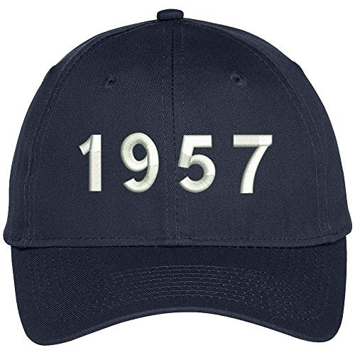 Trendy Apparel Shop 1957 Birth Year Embroidered Baseball Cap