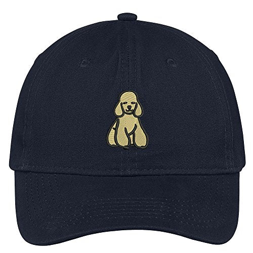 Trendy Apparel Shop Poodle Embroidered Low Profile Soft Cotton Brushed Cap