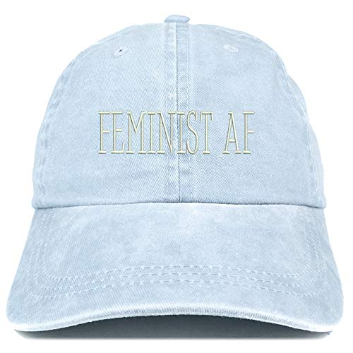 Trendy Apparel Shop Feminist AF Embroidered Cotton Adjustable Washed Cap