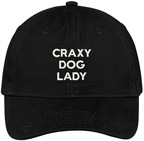 Trendy Apparel Shop Crazy Dog Lady Embroidered Low Profile Deluxe Cotton Cap Dad Hat