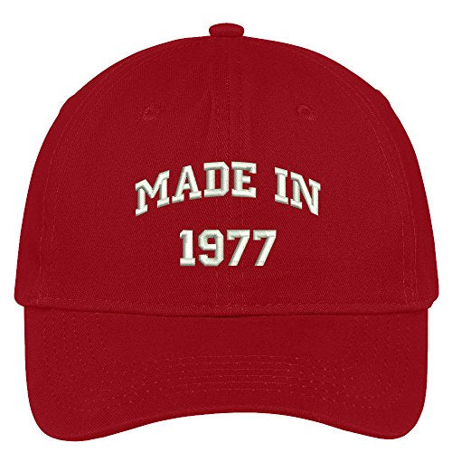 Trendy Apparel Shop Made in 1977-42nd Birthday Embroidered Brushed Cotton Baseball Cap