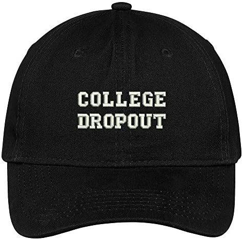 Trendy Apparel Shop College Dropout Embroidered Brushed Cotton Dad Hat Cap