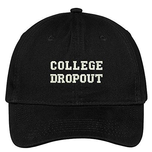 Trendy Apparel Shop College Dropout Embroidered Brushed Cotton Dad Hat Cap