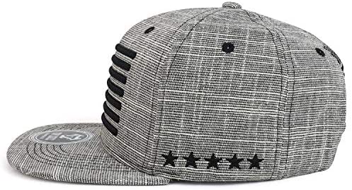 Trendy Apparel Shop USA Flag Stars and Stripes Embroidered Flatbill Snapback Cap