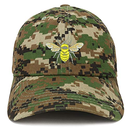 Trendy Apparel Shop Bumble Bee Embroidered Brushed Cotton Cap