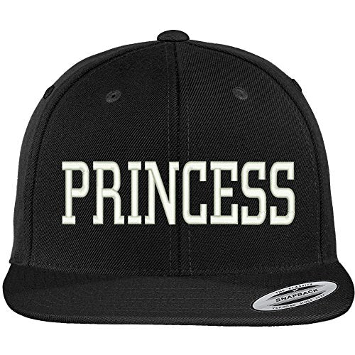 Trendy Apparel Shop Princess Embroidered Flat Bill Adjustable Snapback Cap