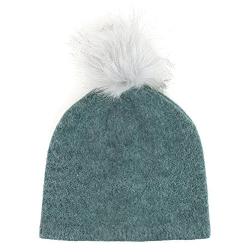 Trendy Apparel Shop Plain Soft and Stretchable Winter Pom Pom Short Beanie Hat