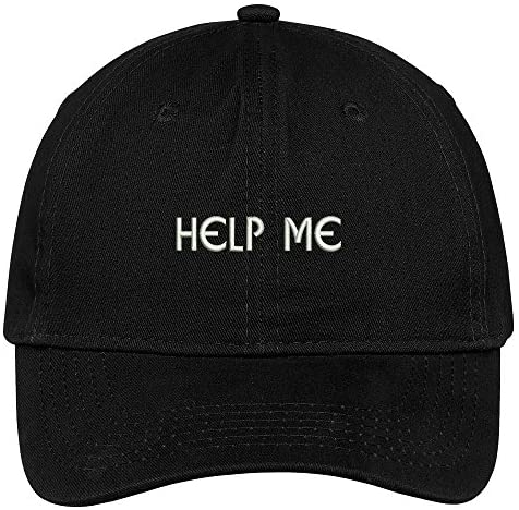 Trendy Apparel Shop Help Me Embroidered Soft Crown 100% Brushed Cotton Cap
