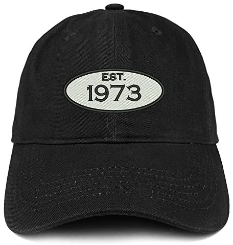 Trendy Apparel Shop Established 1972 Embroidered 48th Birthday Gift Soft Crown Cotton Cap
