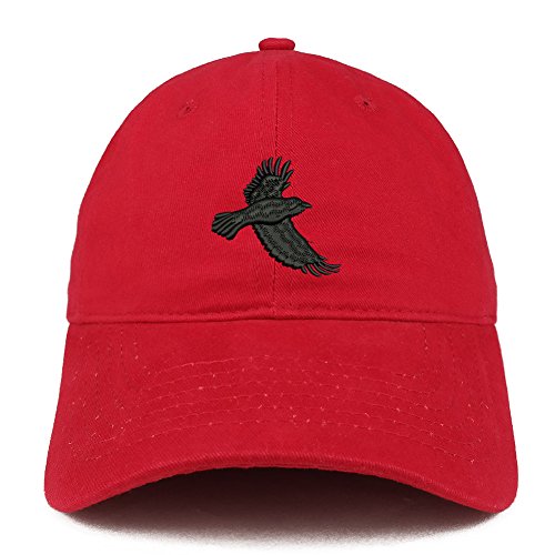 Trendy Apparel Shop Small Raven Embroidered Low Profile Soft Cotton Baseball Cap
