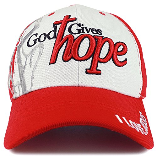 Trendy Apparel Shop God Gives Hope 3D Embroidered Christian Theme Adjustable Baseball Cap