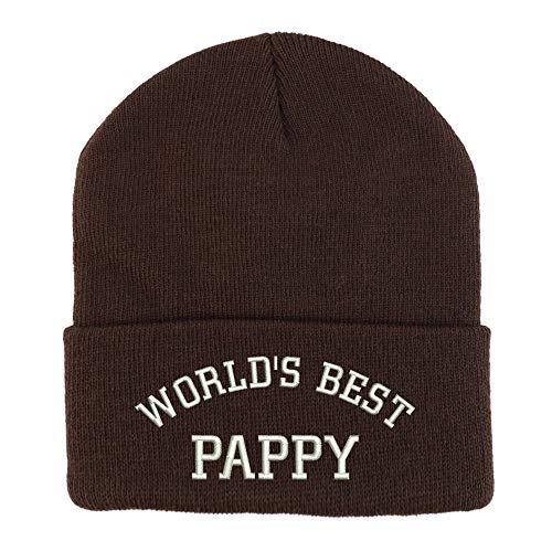 Trendy Apparel Shop World's Best Pappy Embroidered Winter Long Cuff Beanie