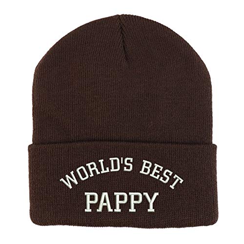 Trendy Apparel Shop World's Best Pappy Embroidered Winter Long Cuff Beanie