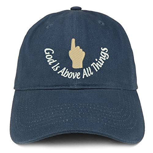 Trendy Apparel Shop God is Above All Things Soft Crown 100% Brushed Cotton Cap