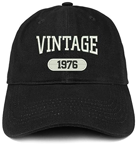 Trendy Apparel Shop Vintage 1976 Embroidered 45th Birthday Relaxed Fitting Cotton Cap