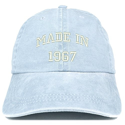 Trendy Apparel Shop Made in 1967 Text Embroidered 54th Birthday Washed Cap