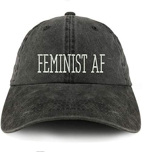 Trendy Apparel Shop Feminist AF Embroidered Pigment Dyed Unstructured Cap