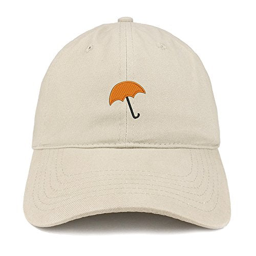 Trendy Apparel Shop Orange Umbrella Embroidered Low Profile Soft Cotton Baseball Cap