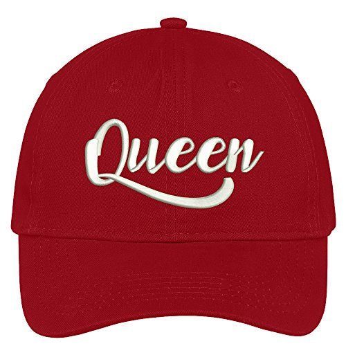 Trendy Apparel Shop Queen Script Embroidered Soft Crown 100% Brushed Cotton Cap