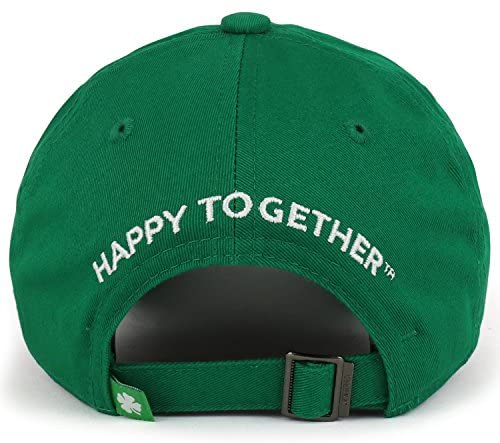 Trendy Apparel Shop Happy Together St Patrick Clover Embroidered Cotton Baseball Cap