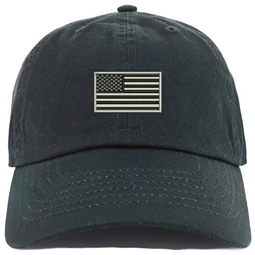 Trendy Apparel Shop Youth Sized Grey American Flag Embroidered Adjustable Unstructured Baseball Cap