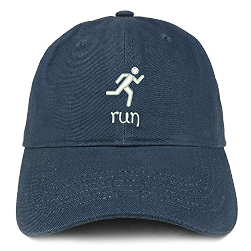 Trendy Apparel Shop Run Embroidered Soft Crown 100% Brushed Cotton Cap
