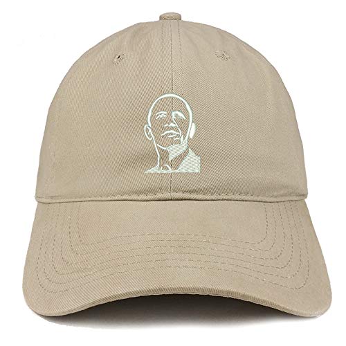 Trendy Apparel Shop Barack Obama Portrait Embroidered Brushed Cotton Cap