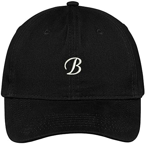Trendy Apparel Shop Letter B Small Script Font Embroidered Adjustable Cotton Cap