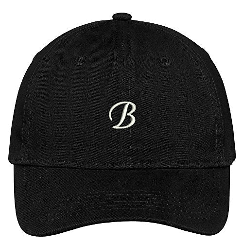 Trendy Apparel Shop Letter B Small Script Font Embroidered Adjustable Cotton Cap