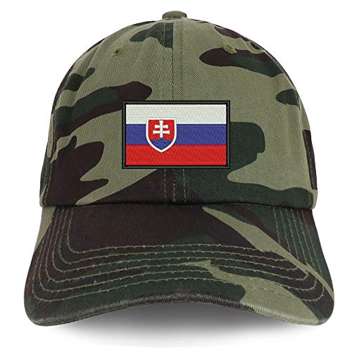 Trendy Apparel Shop Flag of Slovakia Embroidered Soft Crown 100% Brushed Cotton Cap
