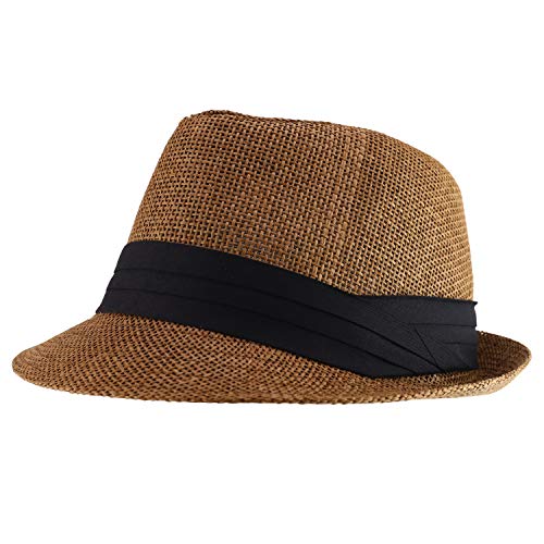 Trendy Apparel Shop Kid's Small Size Paper Woven Straw Summer Fedora